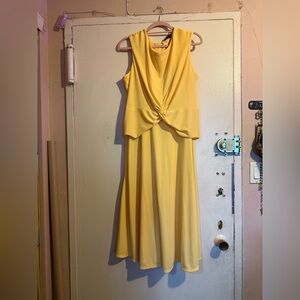 Ralph Lauren Yellow Sleeveless Crew Neck Sundress